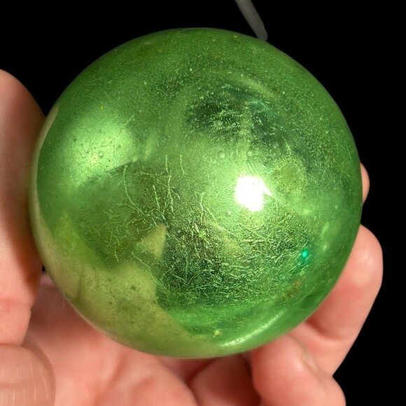 Blown Glass Indent Reindeer Pipe Cleaner Snow Diorama Christmas Ornament Germany - Picture 4 of 7